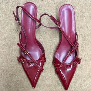 Elegant Red Women's Strappy Heels